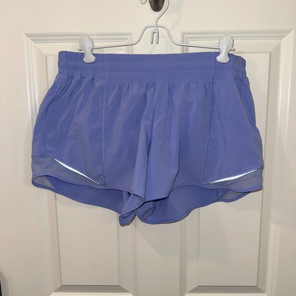 lululemon athletica Pants - Lululemon hotty hot low rise lined shorts 4” periwinkle blue size 10